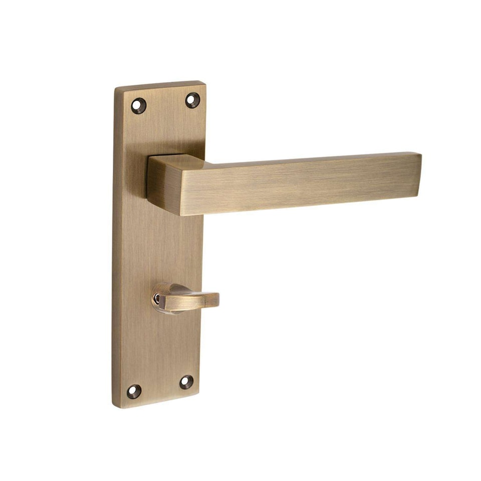image 1 of Golden Grace 1 Pair Victorian Delta Bathroom Door Handle Antique Brass Metal Mortise Lock Set with Fixing Screws - 150mm x 40mm