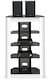 image 2 of Centurion Supports ZINNIA 5-Tier Black Glass Shelves with Gloss White Fascia Entertainment Media Audio Rack | White | Black | 1