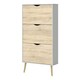 image 2 of Oslo Shoe Cabinet 3 Drawers in White and Oak