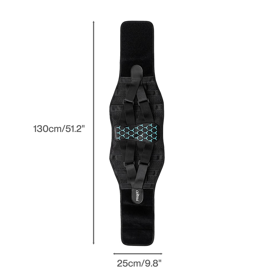 image 1 of Centra Back Support Belt Lower Back Pain Relief Breathable 3D Lumbar 7 Stays | Black | XL