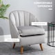 image 4 of HOMCOM Velvet Fabric Single Sofa Accent Chair Solid Wood Leg Upholstered Grey