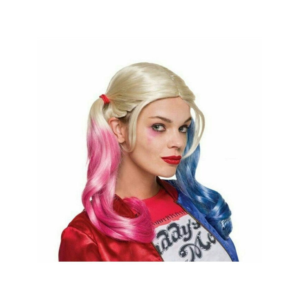 image 1 of Bristol Novelty Unisex Adult Harley Quinn Wig - Cream/Pink/Blue - One Size One Size