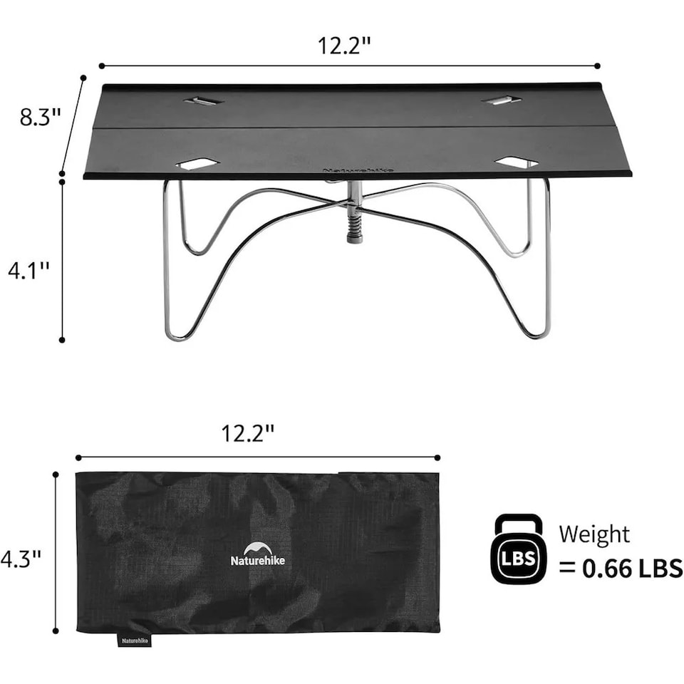 image 1 of Portable Folding Table | Black | Black | Small