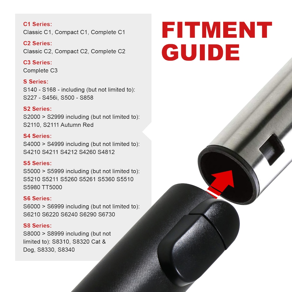image 1 of SPARES2GO Telescopic Rod Tube for MIELE C1 C2 C3 S2111 S4 S5 S6 S7 S8320 Cat Dog Classic Vacuum