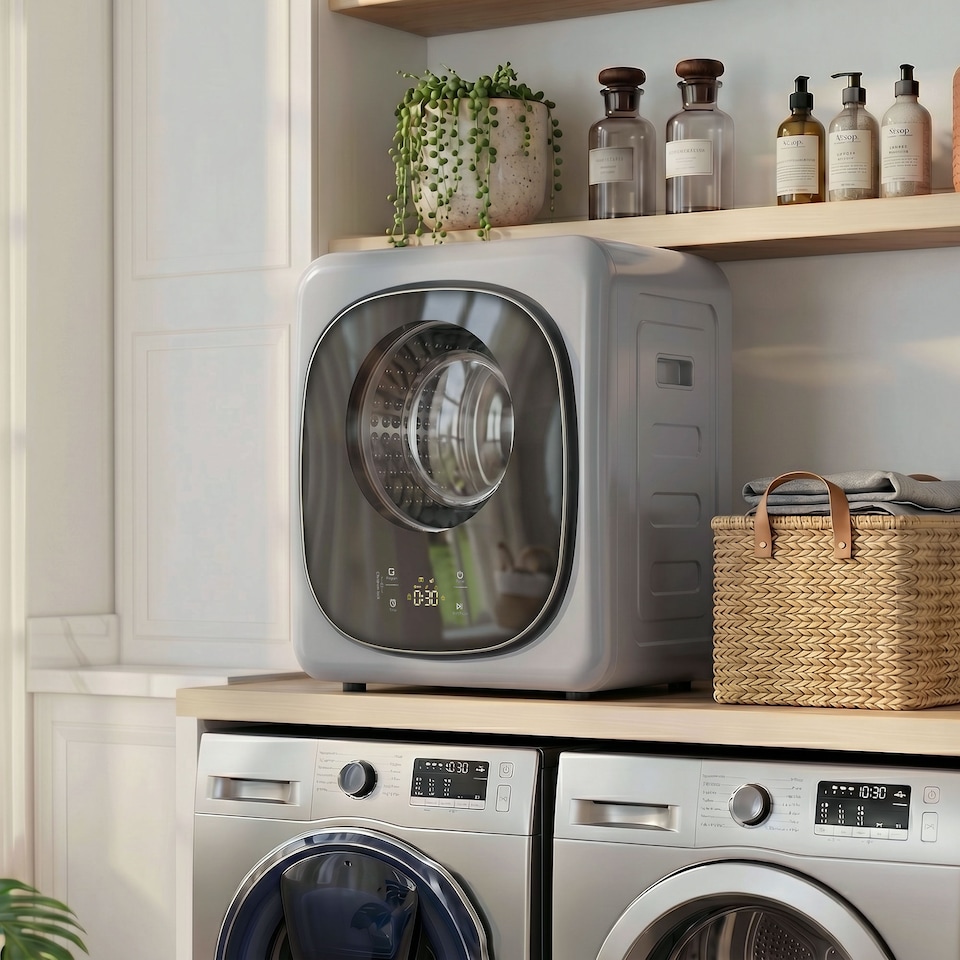 image 1 of HOMCOM Compact Dryer Machine with 5 Modes, 4kg Small Tumble Dryer, Silver