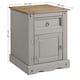 image 4 of Mercers Furniture Corona Large Grey Wax Pot Cupboard Bedside Cabinet 1 Door 1 Drawer Unit Table Solid Wood Pine Wooden Bedroom with Mexican Styling