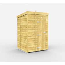 5 x 6 Feet Pent Shed - Single Door Without Windows - Wood - L178 x W158 x H201 cm Brown