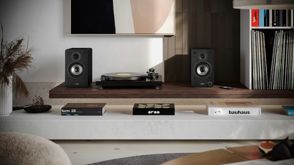 image 1 of SHARP CP-SS30(BK) 2-Way Active Bookshelf Speakers - Black