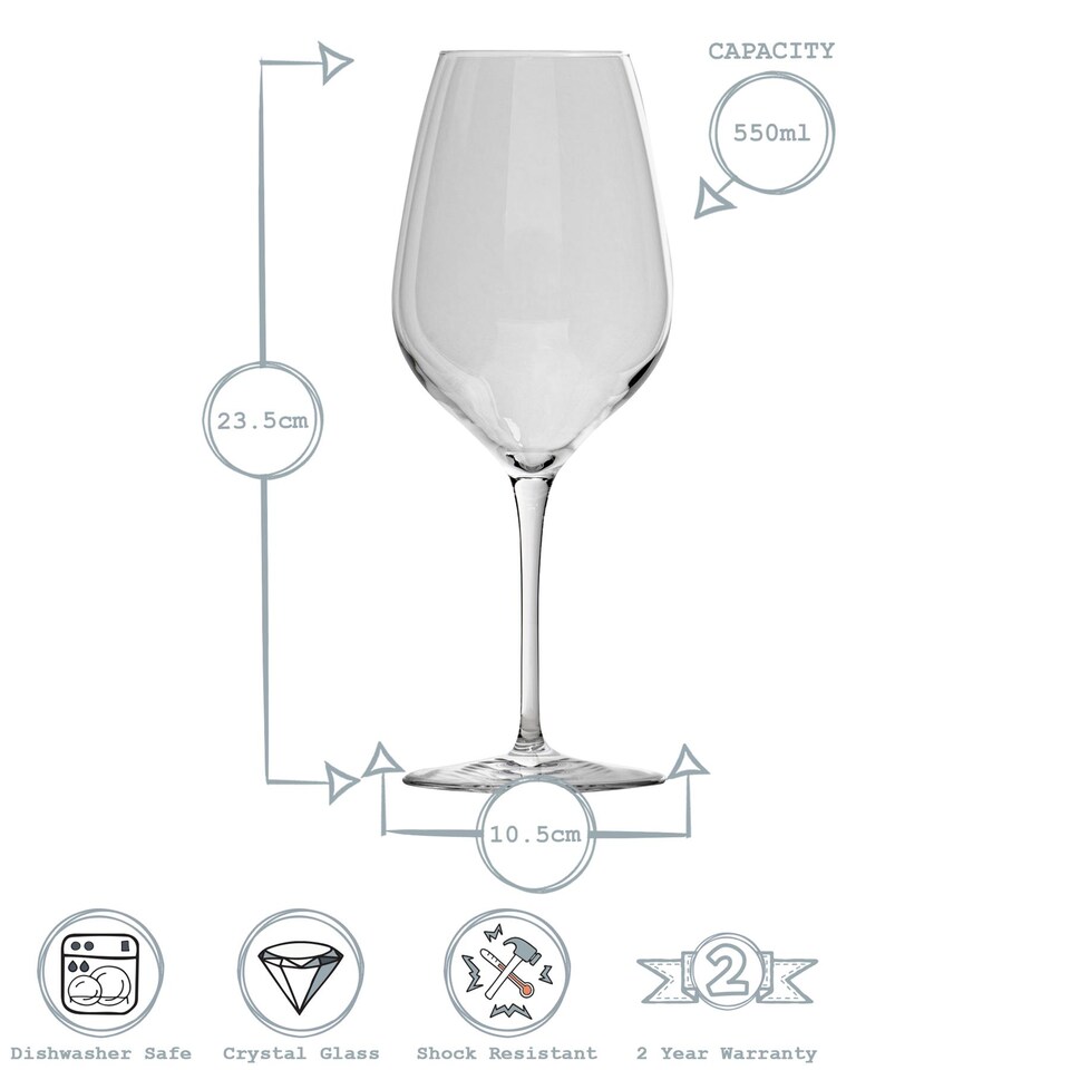 image 1 of Bormioli Rocco Inalto Tre Sensi Red Wine Glasses - 550ml - Pack of 6