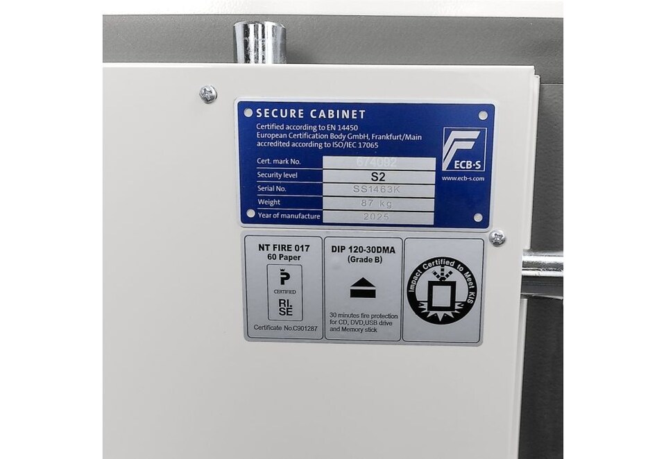image 1 of Phoenix Fortress Pro SS1463K Size 3 Fire & S2 Security Safe with Key Lock