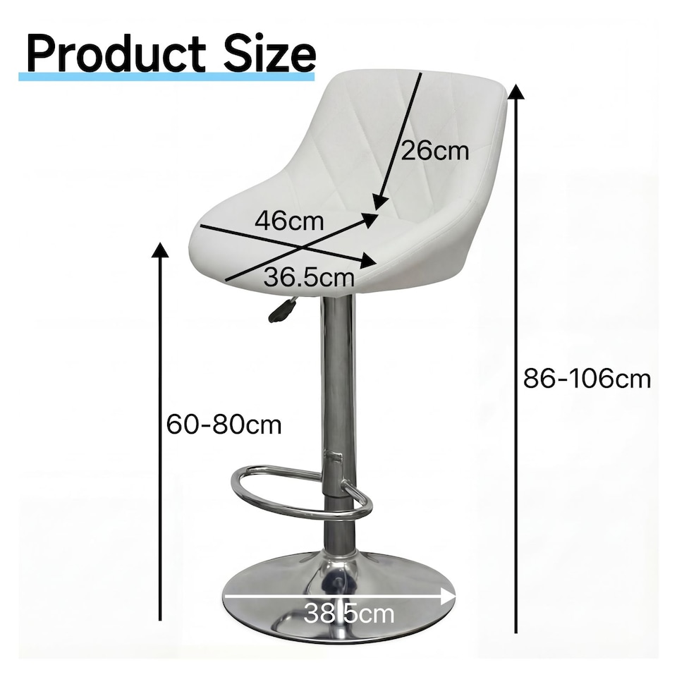 image 1 of Alivio Set of 2 Modern Chrome Adjustable Swivel Bar Stools with Footrest