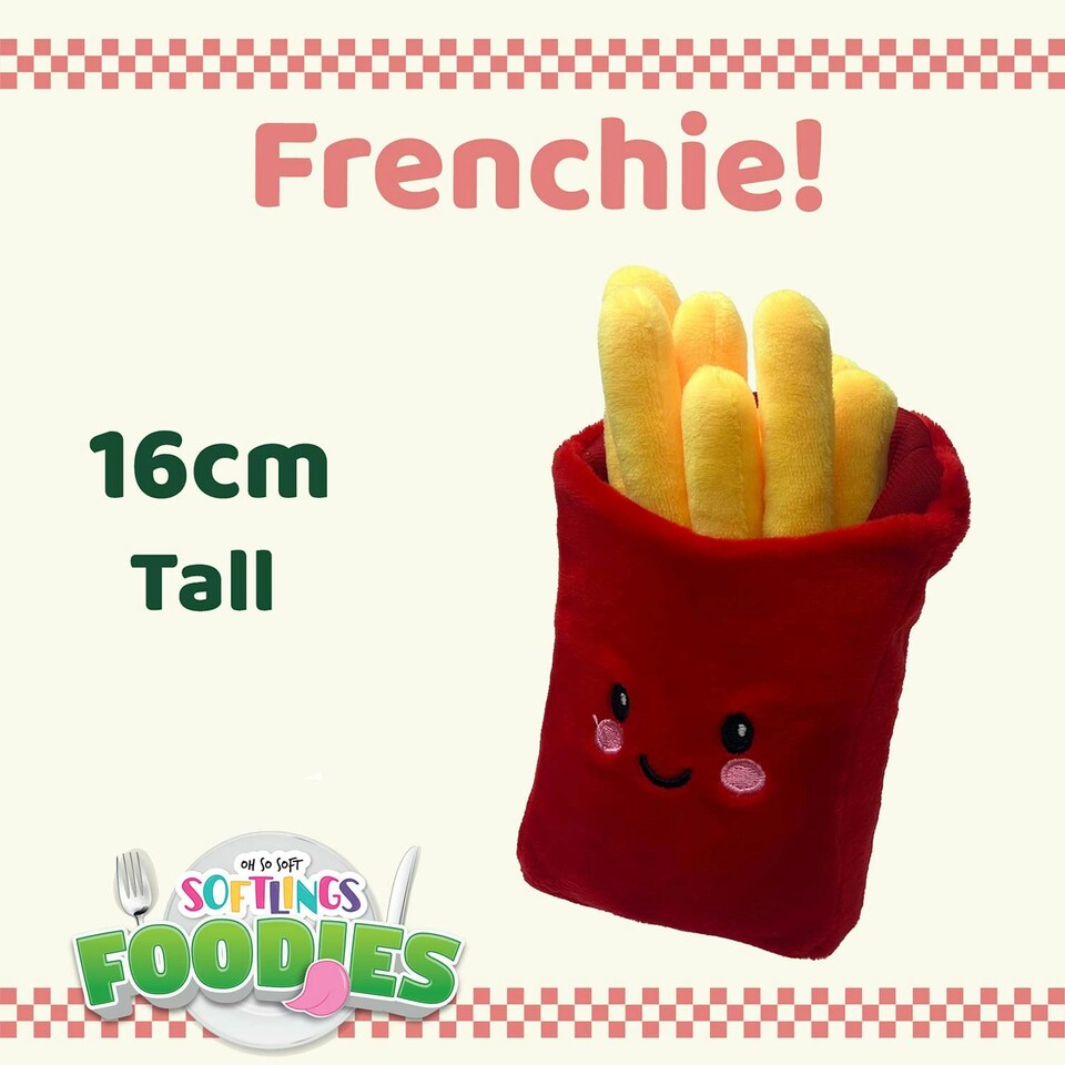 image 1 of Fries Soft Toy Food Themed Cute Plush Cuddly Soft Fluffy 16cm Multi-Coloured