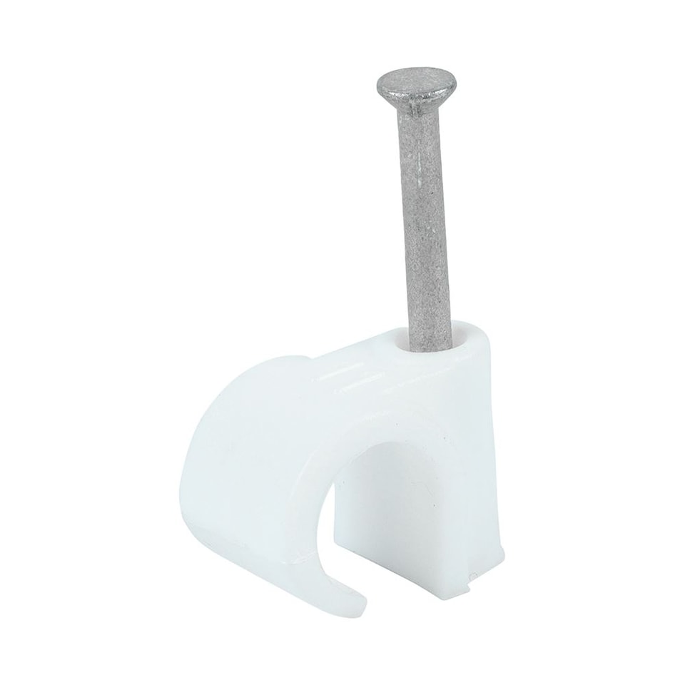 image 1 of Timco - Round Cable Clips - White (Size To fit 11.0mm - 100 Pieces)
