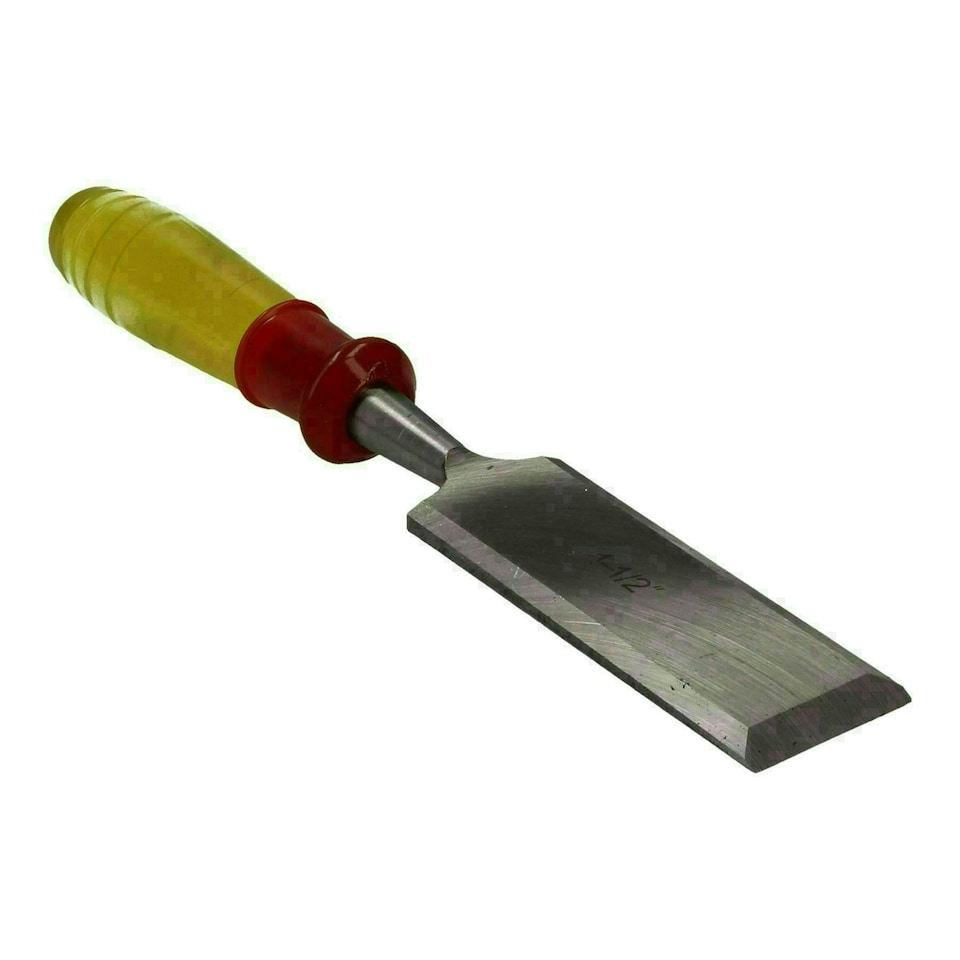 image 1 of 1-1/2" (38mm) Bevel Wood Chisel Clear Handle Carving Work Carpentry Carpenters