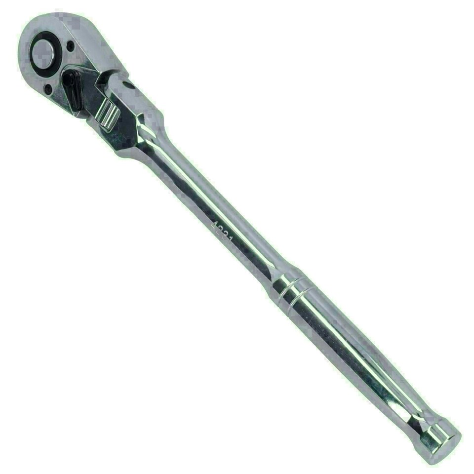image 1 of 1/2 Drive Flexi Flexible Head Ratchet Straight Handle 72 Teeth Quick Release
