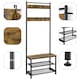 image 4 of Yaheetech  Metal Hall Tree with Shoe Storage Bench | Cream | Rustic Brown | One Size