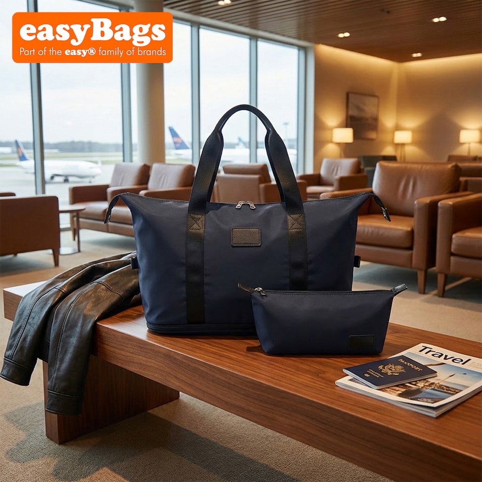 image 1 of Stylish Duffel Bag & Toiletry Bag, Perfect Gym, Travel & Everyday Carry - Black