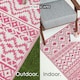 image 4 of Homescapes Outdoor Rug Luxury Waterproof Reversible Recycled, For Garden, Tia Aztec | Pink | Pink and White