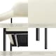 image 5 of Armchair Doe - durable fabric, black powder-coated legs, 120 kg load, 58 x 62 x 85 cm - Set of 6 White | Velvet Look Off-White