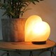 image 2 of Heart Shaped Salt Lamp with Wooden Base
