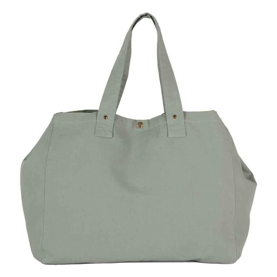 Kimood Washed Cotton Shopper Bag - Green Clay - One Size