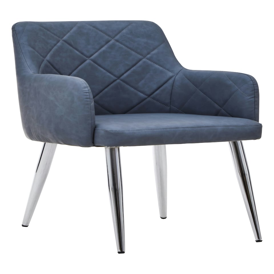 image 1 of Interiors By Premier Dark Grey And Chrome Dining Chair, Armchair For Hallway, Decent Decorative Chair, Mid-century Lounge Chair Grey