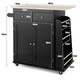 image 2 of COSTWAY Kitchen Island Rolling Storage Cabinet Trolley Cart