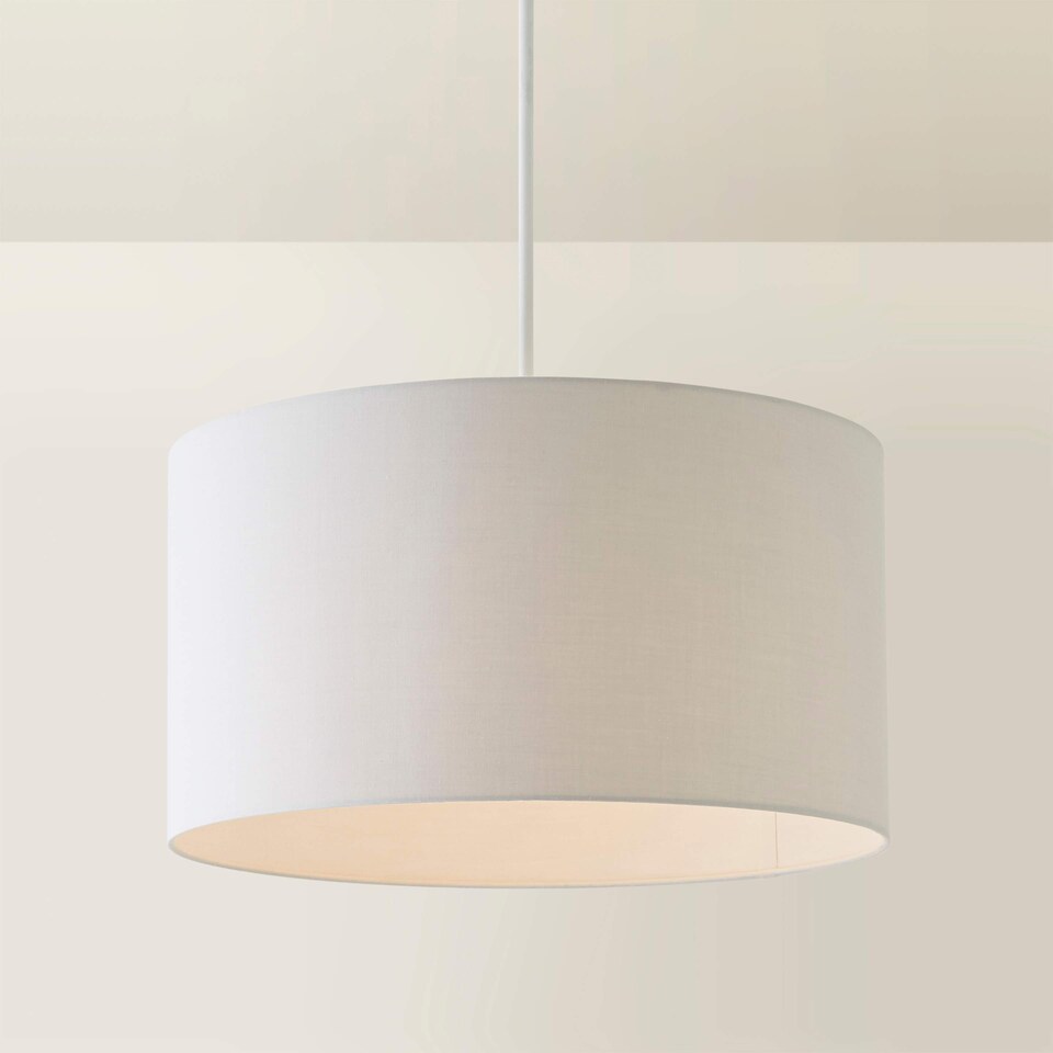 image 1 of ValueLights Reni Large Grey Fabric Pendant Shade | Grey