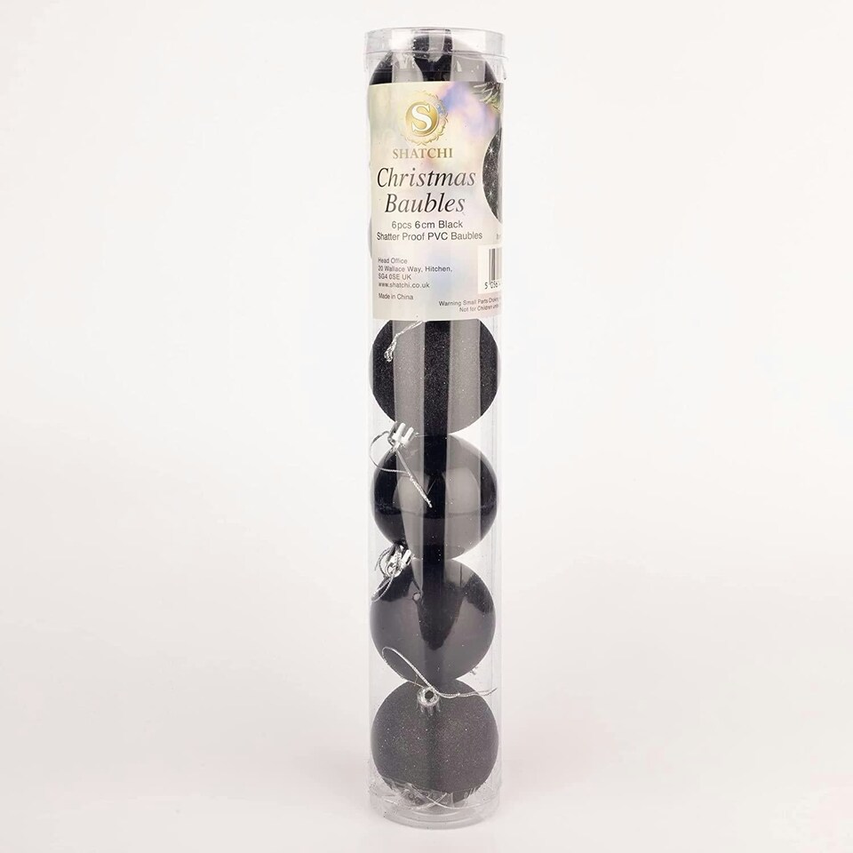 image 1 of 18 Black Baubles - 6cm