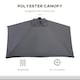 image 5 of Outsunny 2.3m Garden Balcony Half Round Umbrella Metal Parasol Umbrella Grey