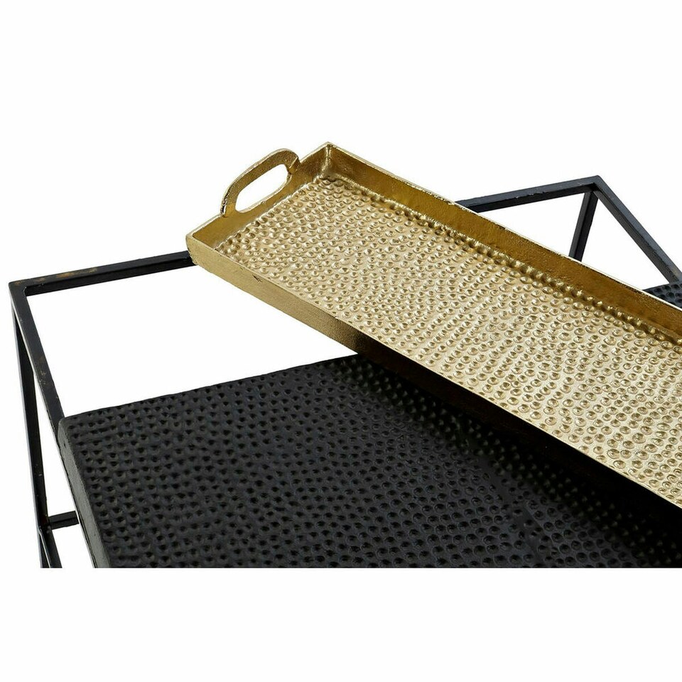 image 1 of Side table DKD Home Decor 61 x 61 x 49 cm Black Golden Steel Aluminium N/A