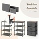 image 2 of COSTWAY Set of 2 3-Tier Fabric Dresser Fabric Nightstand Grey Grey