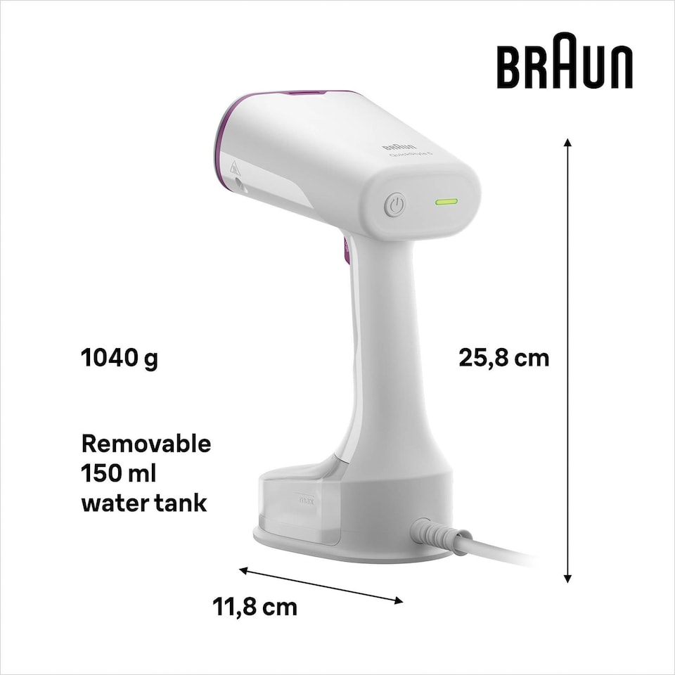 image 1 of Braun QuickStyle 5 Garment Steamer GS5011 - White & Purple