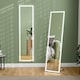 image 1 of HOMCOM Full Length Mirror with LED Lights, 15040cm Floor Mirror, Free Standing, Wall Mounted or Leaning, Full Size Body Mirror with Dimmable and 3 Colour Lighting for Bedroom, 33W, White