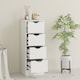 image 6 of HOMCOM 4-Drawer Bathroom Cabinet, Freestanding Narrow Cabinet, White | White