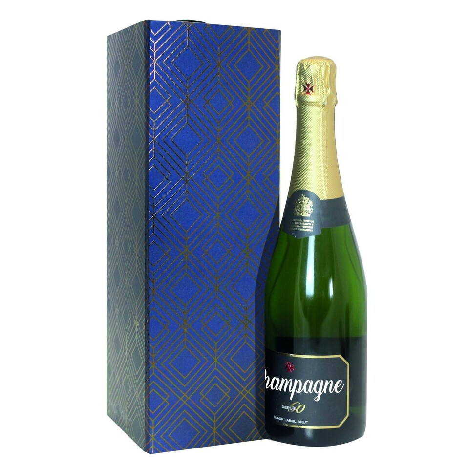 image 1 of Eurowrap Foil Bottle Box - Navy/Gold - One Size