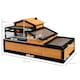 image 10 of PawHut Wooden Tortoise House Indoor Outdoor w/ Balcony, Tray, Openable Roof