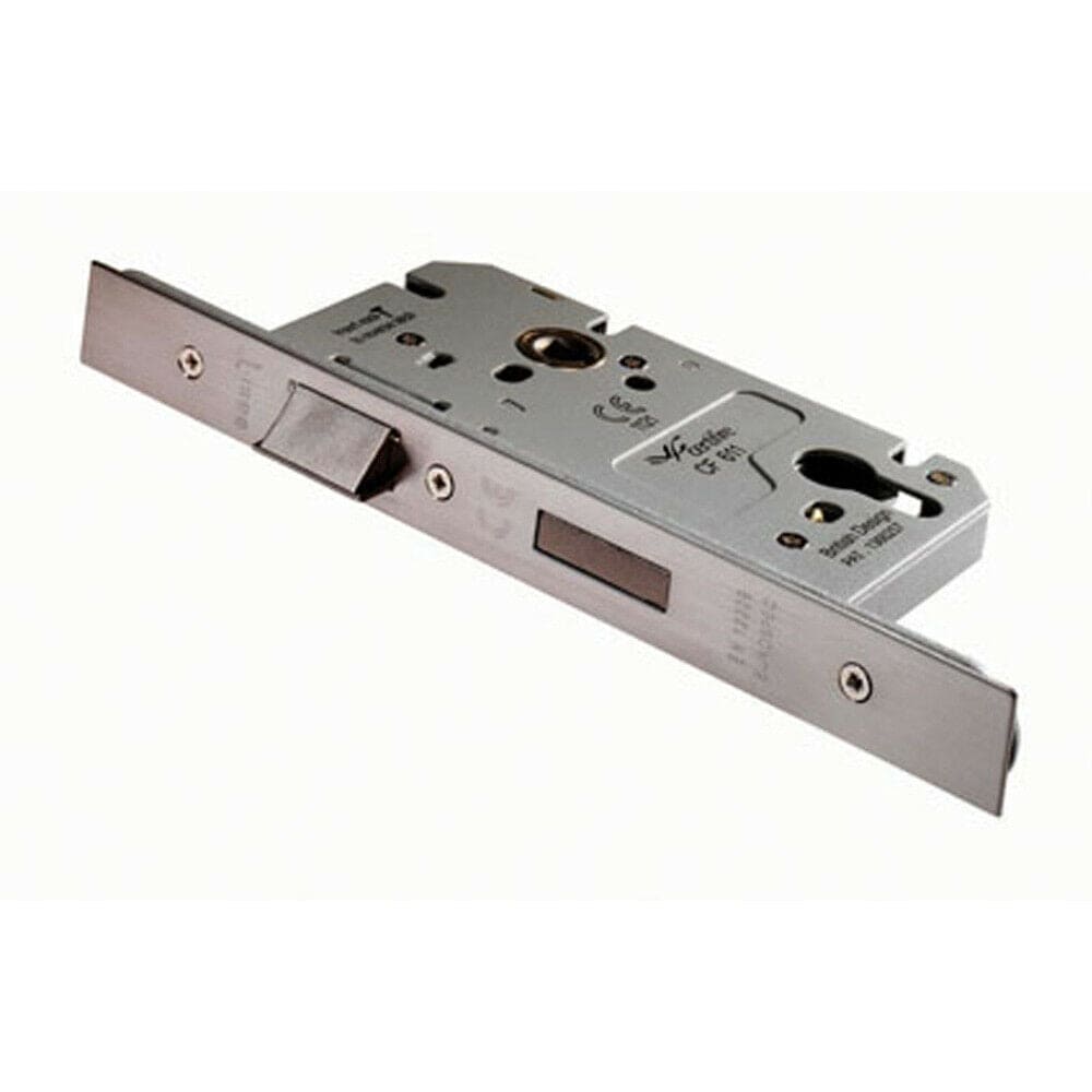 Loops Architectural DIN Euro Profile Sashlock Square Forend Satin Stainless Steel in Metallics