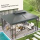 image 2 of Outsunny 3x4m Gazebo Canopy Replacement Cover, 2 Tier Top Roof UV Cover Garden Patio Outdoor Sun Awning Shelters, Dark Grey TOP COVER ONLY