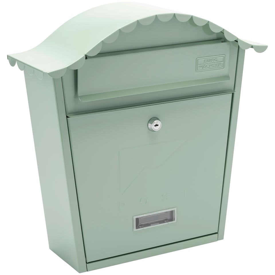image 1 of Burg-Wachter Classic Wall Mounted Galvanised Steel Lockable Weatherproof Post Box - 36x37x13cm Green | Chartwell Green