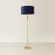 image 4 of ValueLights Marissa Navy Blue Velvet Shade with Brushed Gold Stacked Ball Floor Lamp | Blue