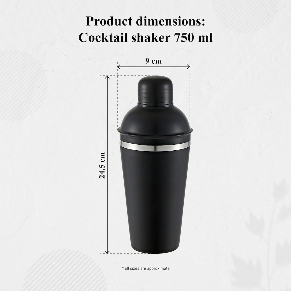 image 1 of Buckingham Professional Cocktail Shaker Stainless Steel 750 ml black finish | Black