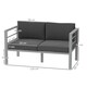 image 3 of Outsunny Garden Loveseat with Removable Cushions, Charcoal Grey Grey | Charcoal grey