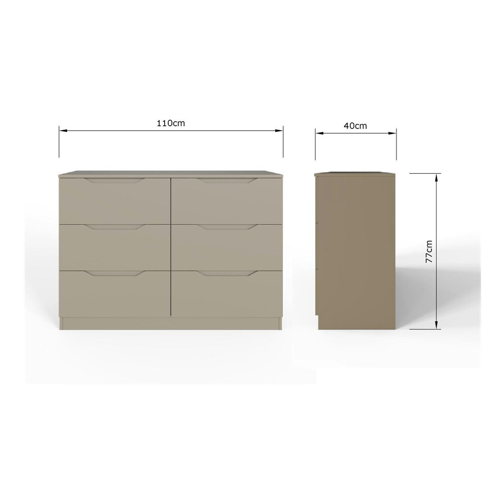 image 1 of Luno 6 Drawer Chest Of Drawers - Putty