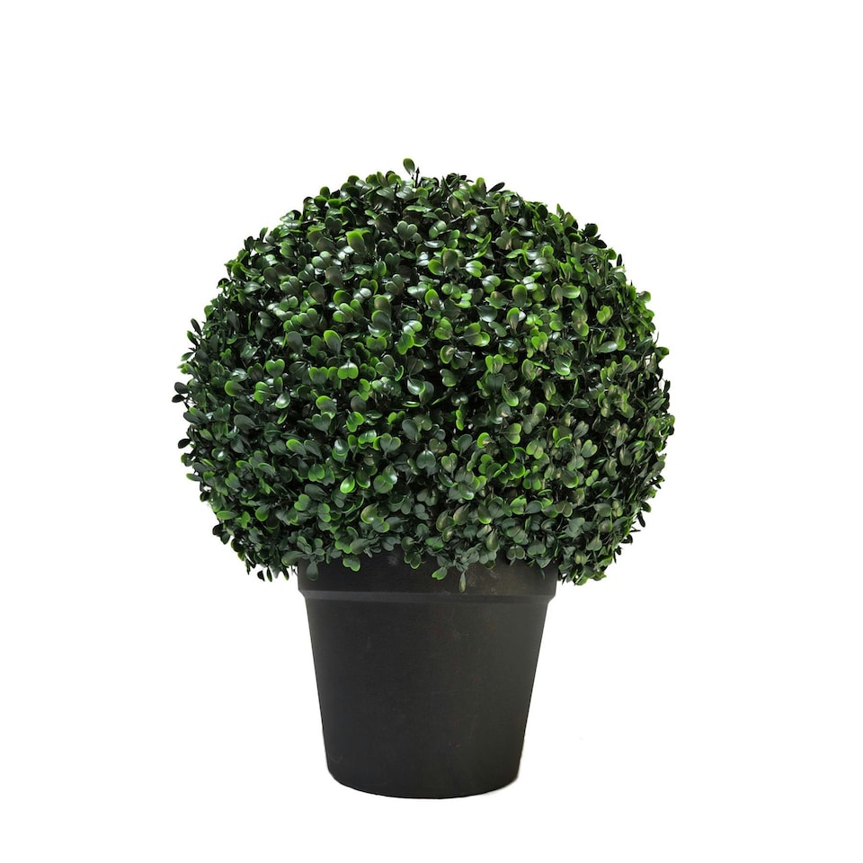 image 1 of True Products Premium Artificial Boxwood Potted Topiary Ball 30cm Dia.