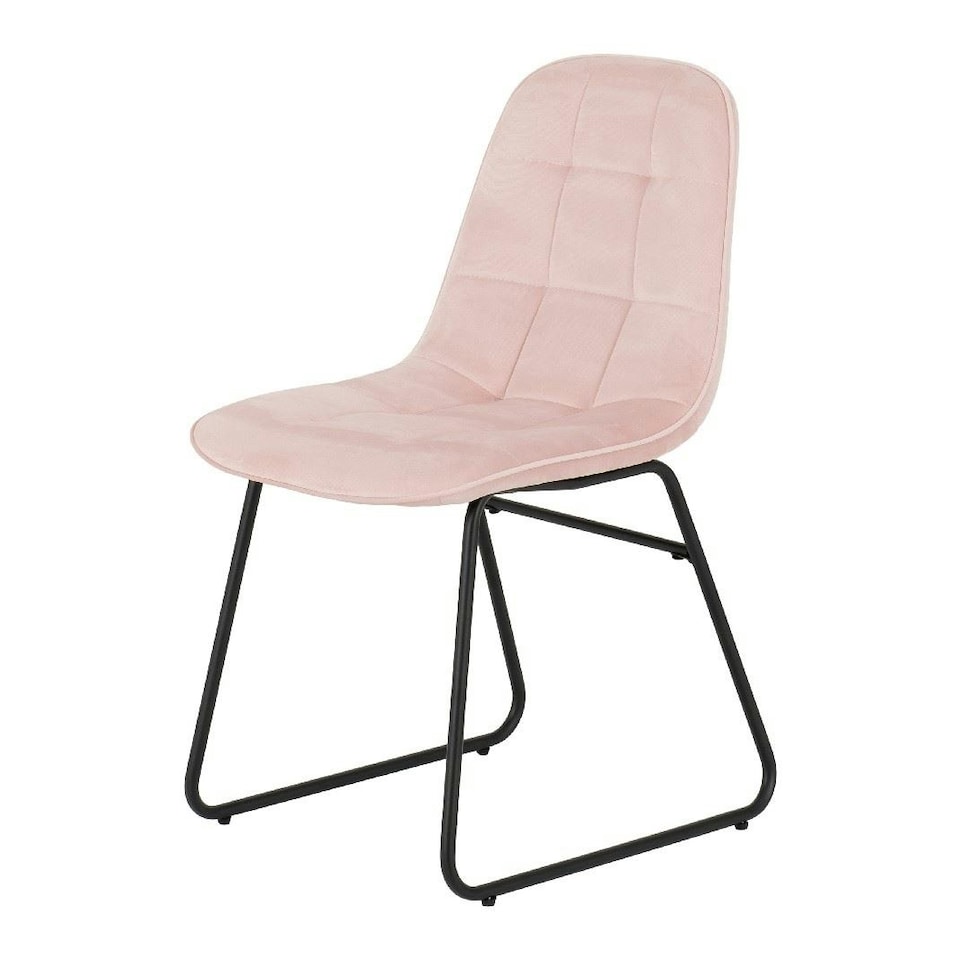 image 1 of Athens Dining Set with 4 Lukas Velvet Chairs Pink | Medium Oak/Baby Pink