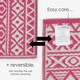 image 5 of Homescapes Outdoor Rug Luxury Waterproof Reversible Recycled, For Garden, Tia Aztec | Pink | Pink and White