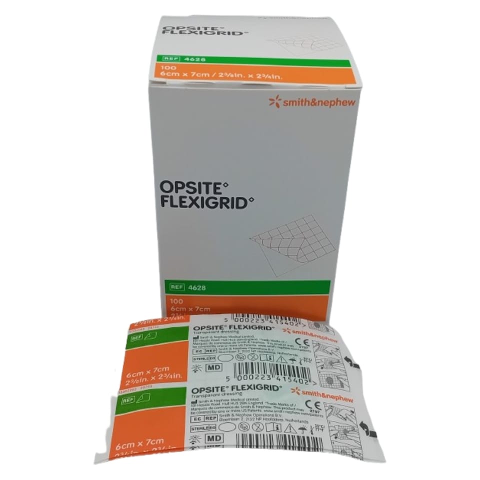 Opsite Flexigrid Transparent Film Dressing 6cm x 7cm – Box of 100