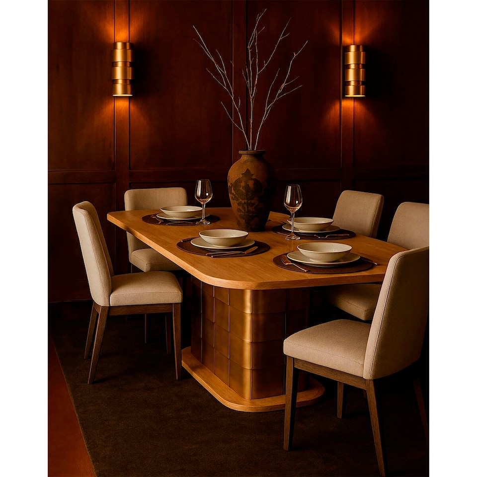 image 1 of Dining Table Home ESPRIT Golden Brass Mango wood 210 x 110 x 76 cm N/A
