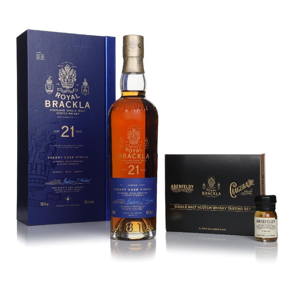 image 1 of Royal Brackla - Highland Single Malt 21 year old Whisky | Multi | Syrupy toffee notes, with richly fragrant summer berries warmed by the sun and dusted in cinnamon and muscovado sugar. | 1